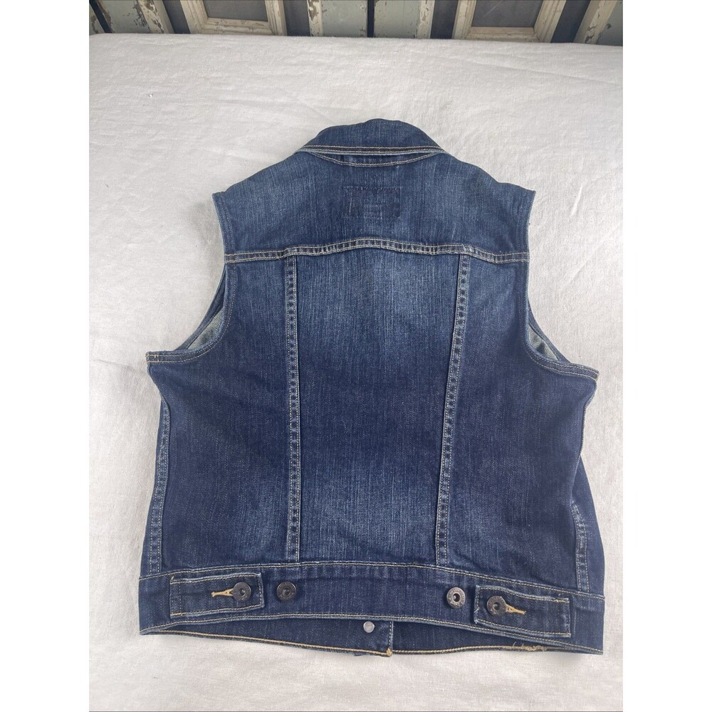 Levi’s Denim Vest Blue Sleeveless Classic Trucker Casual Womens Medium - Picture 11 of 11
